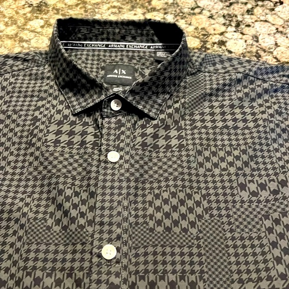 Armani Exchange Shirt Mens Xl Black and green color Button Down Long Sleeve - Picture 10 of 10